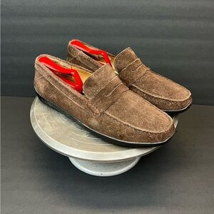 Samuel Hubbard Mens Size 10W Free Spirit Slip On Driver Moc Brown Suede 2121